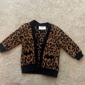 Toddler leopard print cardigan EUC